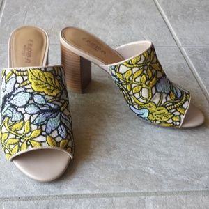 Crown Vintage Embroidered Mule Sandals
